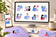 Contact Us Illustrations, a Technology Illustration by alexdndz (Thumbnail 2 of 3)