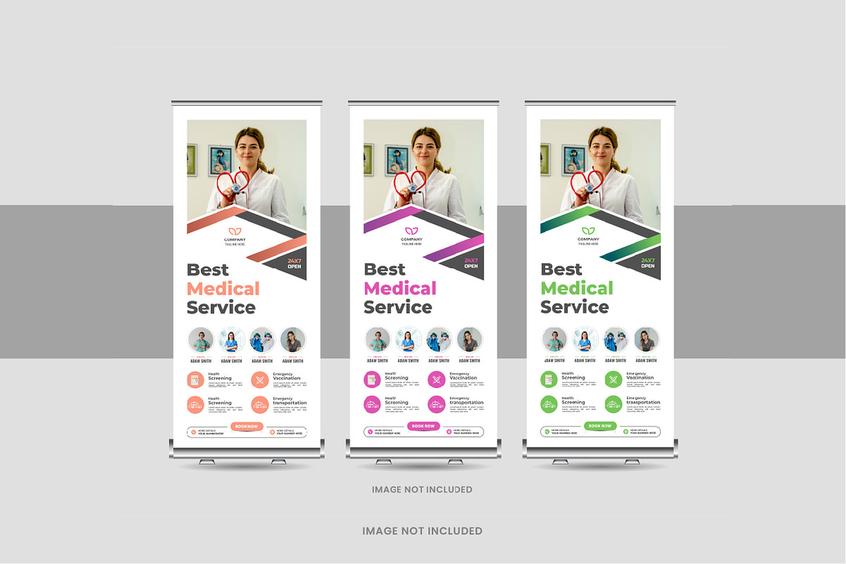 Medical, hospital roll up banner set, a Card Template by Pavel_design (Photo 11 of 11)