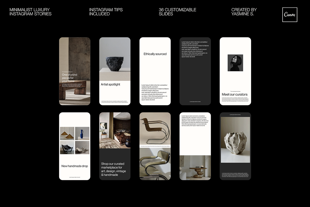 Luxury Aesthetic Instagram Stories, a Social Media Template by Yasmine S. (Photo 1 of 5)