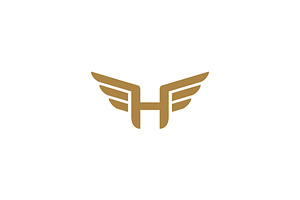 H wings logo, a Branding & Logo Template by ZHR Creative