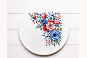 Patriotic Floral Corners Clipart, a Seasonal Illustration by Designworld (Thumbnail 11 of 11)