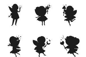 Cartoon Fairy Silhouettes Set 1