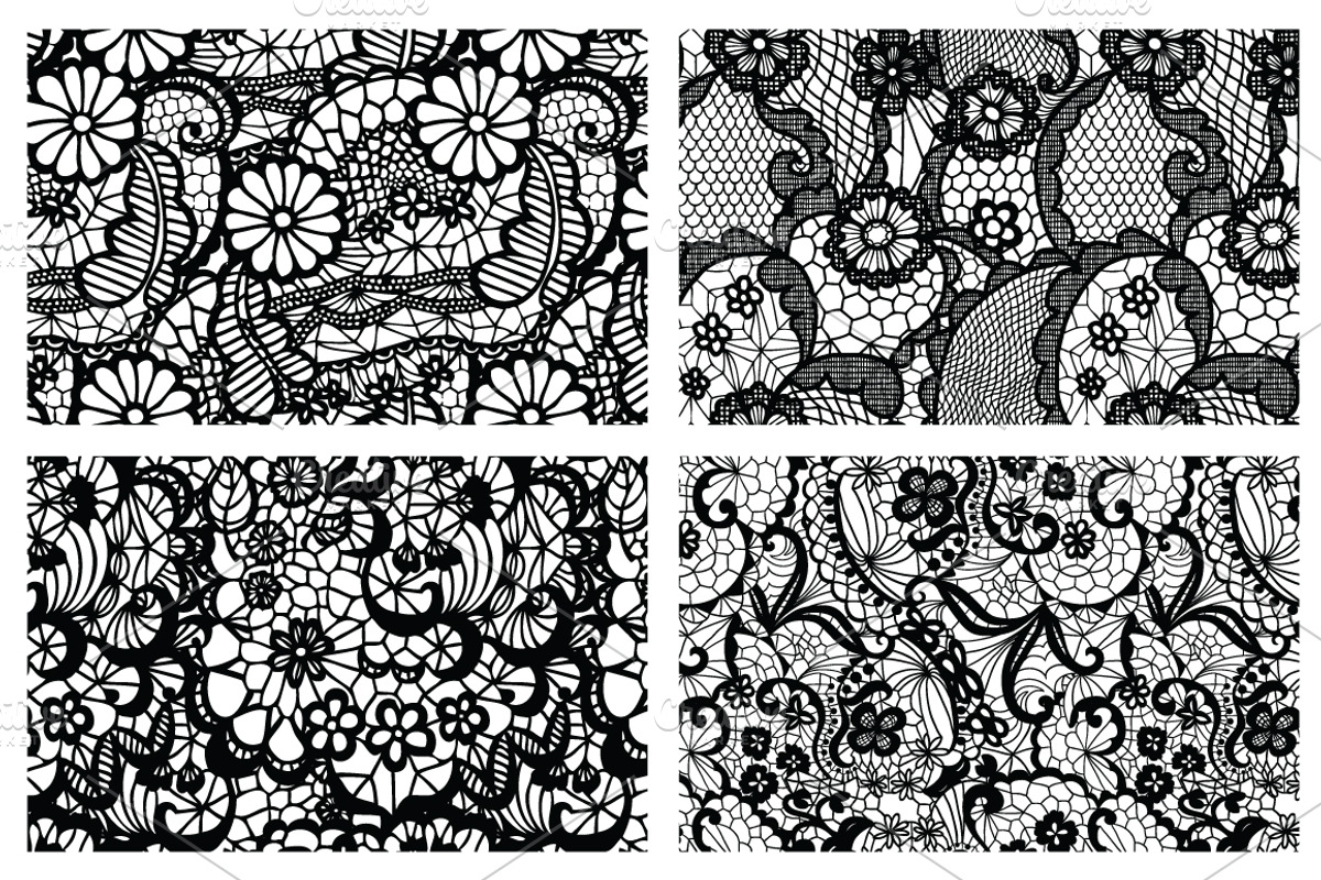 8 Lacy seamless vector patterns, a Pattern Graphic by tamara.comotomka (Photo 4 of 6)