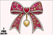 Rhinestone Valentines Bow Png, an Illustration by Daily.Designs (Thumbnail 1 of 5)