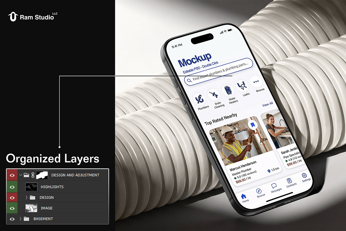Minimal iPhone 17 Pro Mockup, an iPhone Mockup by RamStudio2 (Photo 6 of 9)