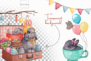 Happy Easter Watercolor Clipart, an Illustration by MariaOrtegaDigitals (Thumbnail 2 of 6)