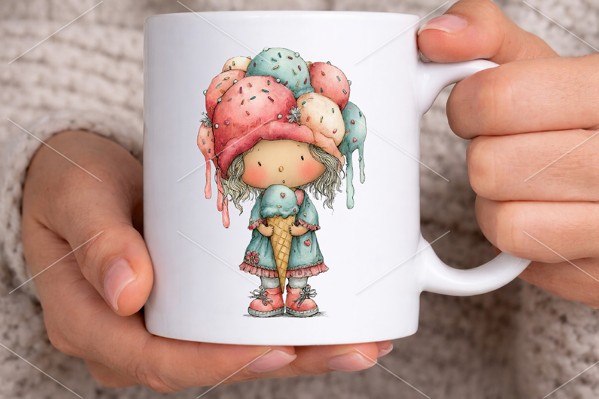 Whimsical Summer Girls Clipart PNG, an Illustration by Canvas Craft (Photo 4 of 7)