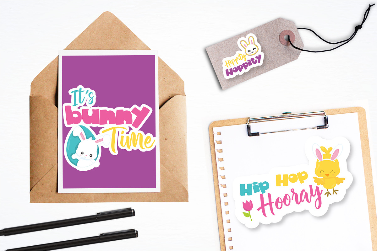 Easter word art illustration pack, an Illustration by PrettyBundles