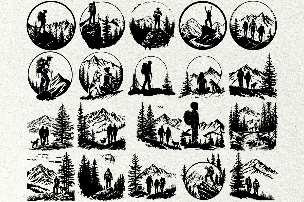 Hiking Svg Bundle, a Person Illustration by DENIDigitalArtSudio (Photo 6 of 9)