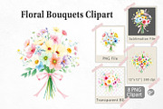 Floral Bouquets Clipart, a Graphic by Artnoy (Thumbnail 1 of 5)
