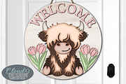 Spring Highland Cow SVG Laser Cut, a Graphic by Cloud9DesignSVG (Thumbnail 1 of 4)