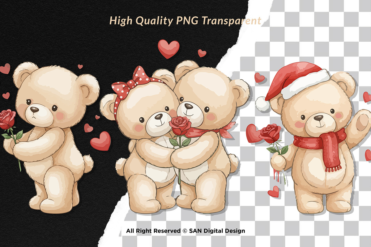 15 Bundle Watercolor Love Bear Wild, an Animal Illustration by Morspective (Photo 2 of 8)