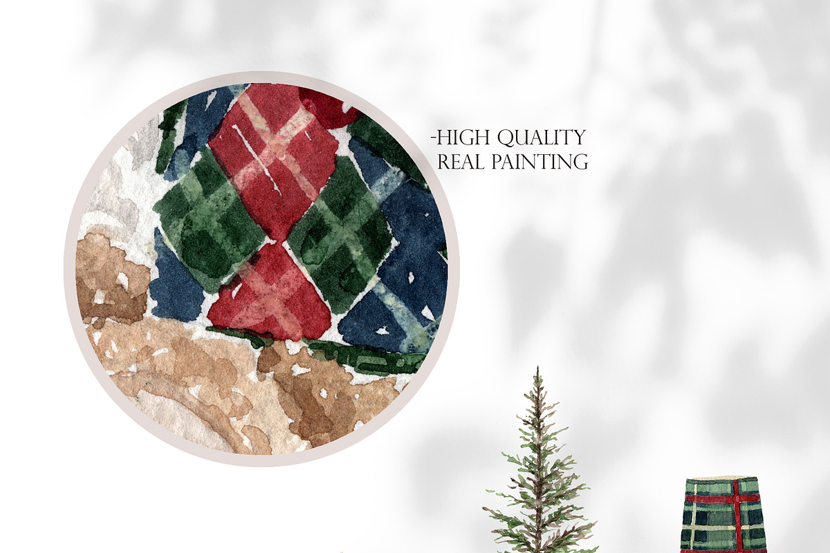 Watercolor Clipart- PREPPY Christmas, a Decorative Illustration by Beigetime (Photo 2 of 13)