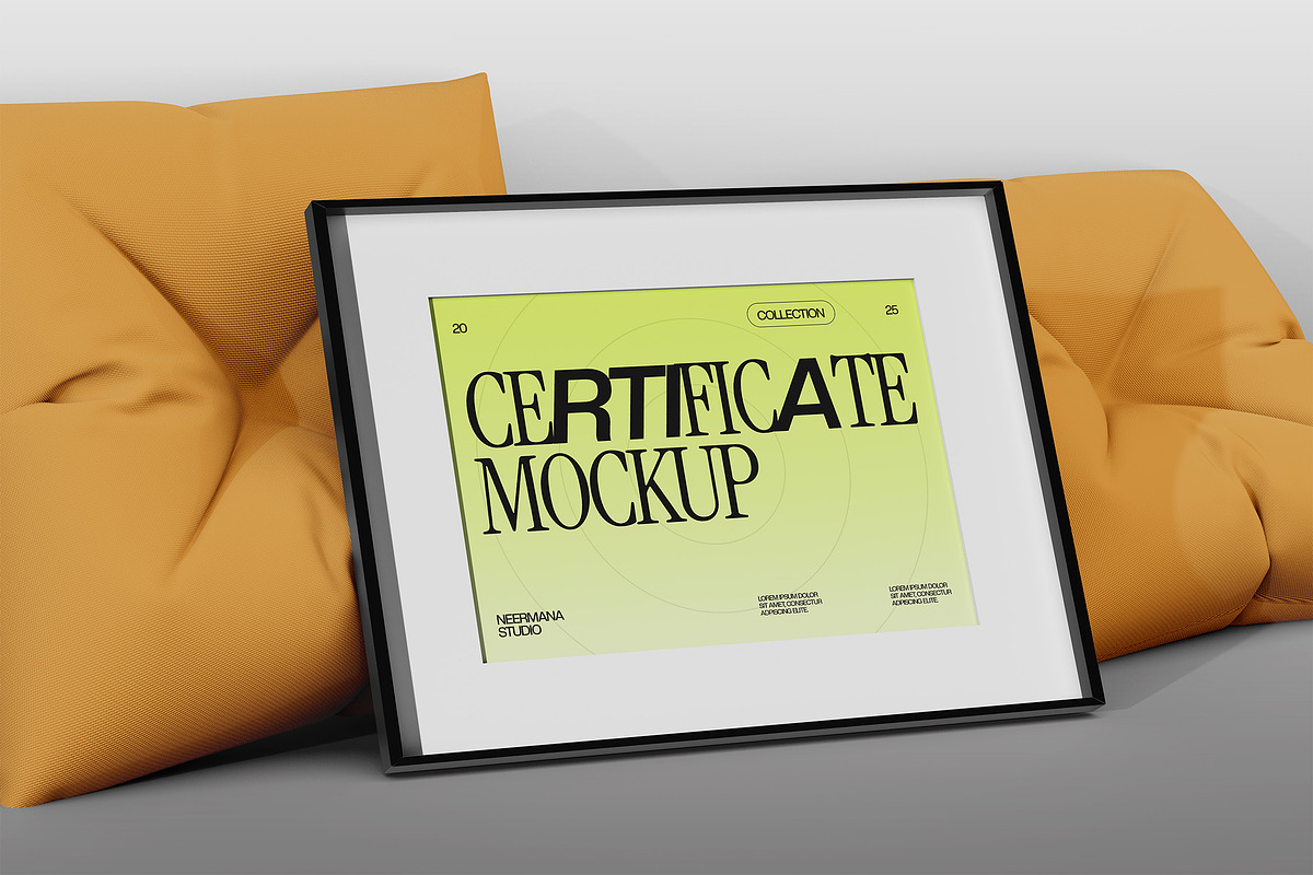 Certificate Mockup Pack, a Merchandise Mockup by Neermana (Photo 2 of 9)