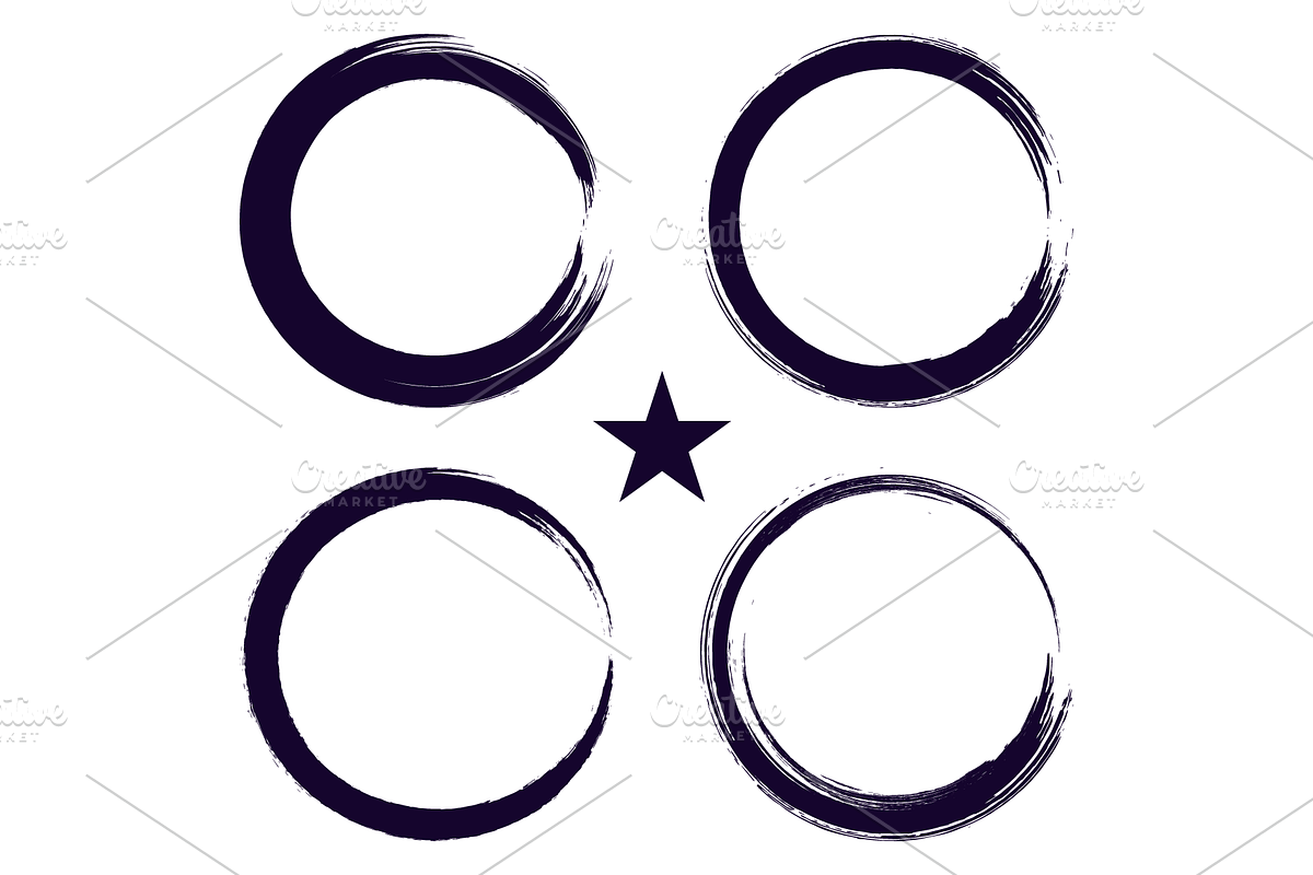 Enso Zen Brush Strokes Vector Set, an Object Graphic by Mohit Designer