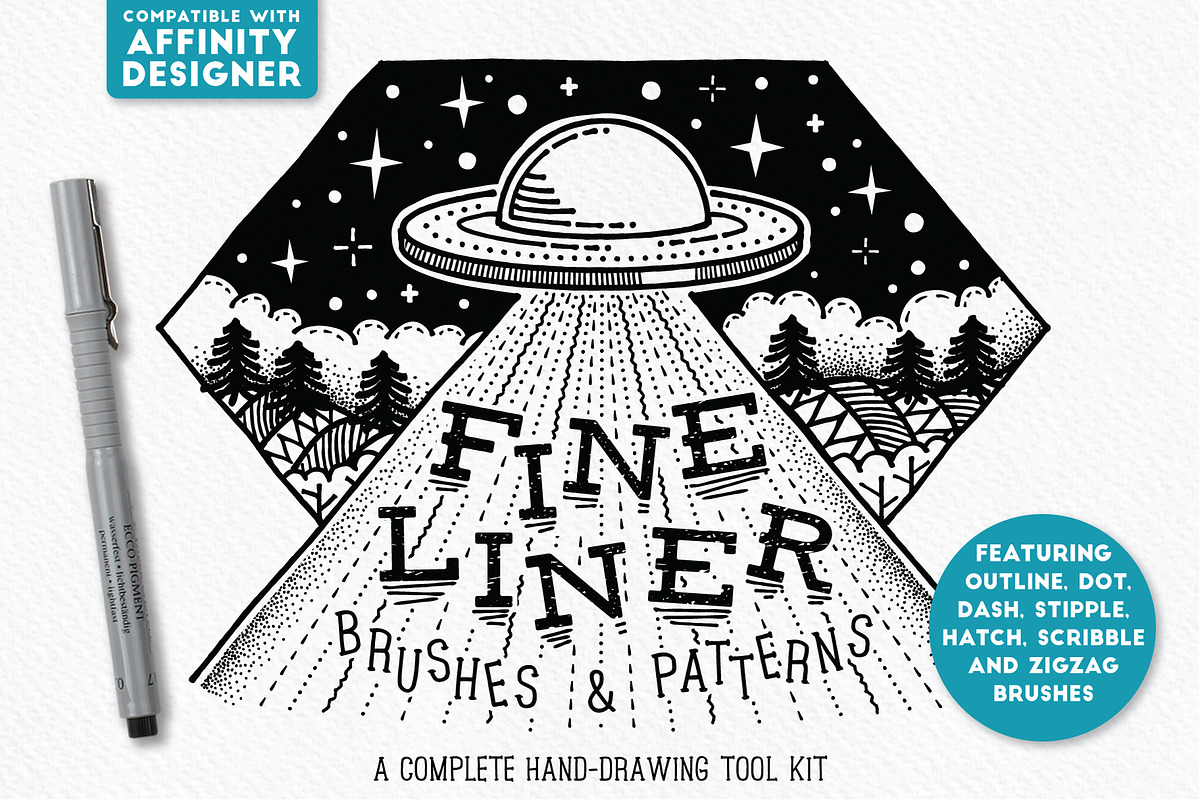 Fine Liner - Affinity Brushes, a Brush Add-On by The Artifex Forge (Photo 1 of 8)