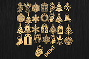 Christmas Earrings Laser Cut Bundle, an Object Graphic by DreamCafeArt (Thumbnail 4 of 6)