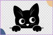 Funny Black Cat Peeking Silhouette, an Animal Illustration by Gfx Expert Team (Thumbnail 2 of 3)