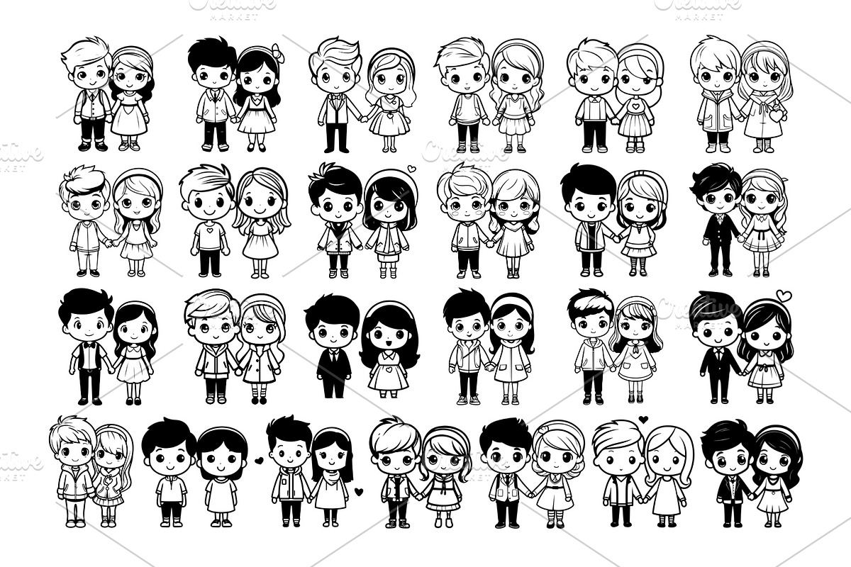 50 Couples Procreate Stamps Brushes, a Brush Add-On by Procreate Sale (Photo 4 of 6)