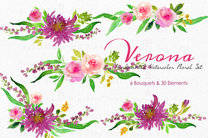 Verona - Watercolor Floral Set