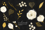 White Wedding Floral Clipart, an Object Graphic by savanamm design (Thumbnail 7 of 8)