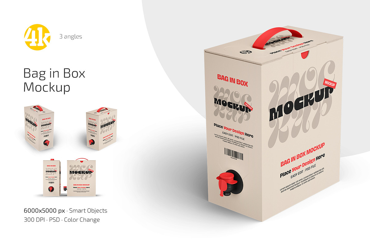 Bag in Box Mockup Set, a Packaging Mockup by Country4k (Photo 1 of 4)