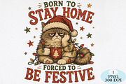 Born To Stay Home Cat PNG, a Seasonal Illustration by Daily.Designs (Thumbnail 1 of 5)