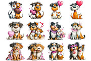 Quirky Valentines Dogs Clipart, an Illustration by DreamArtGraphic (Thumbnail 2 of 4)