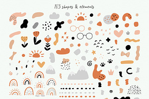 Abstract Shapes & Baby Animals Set