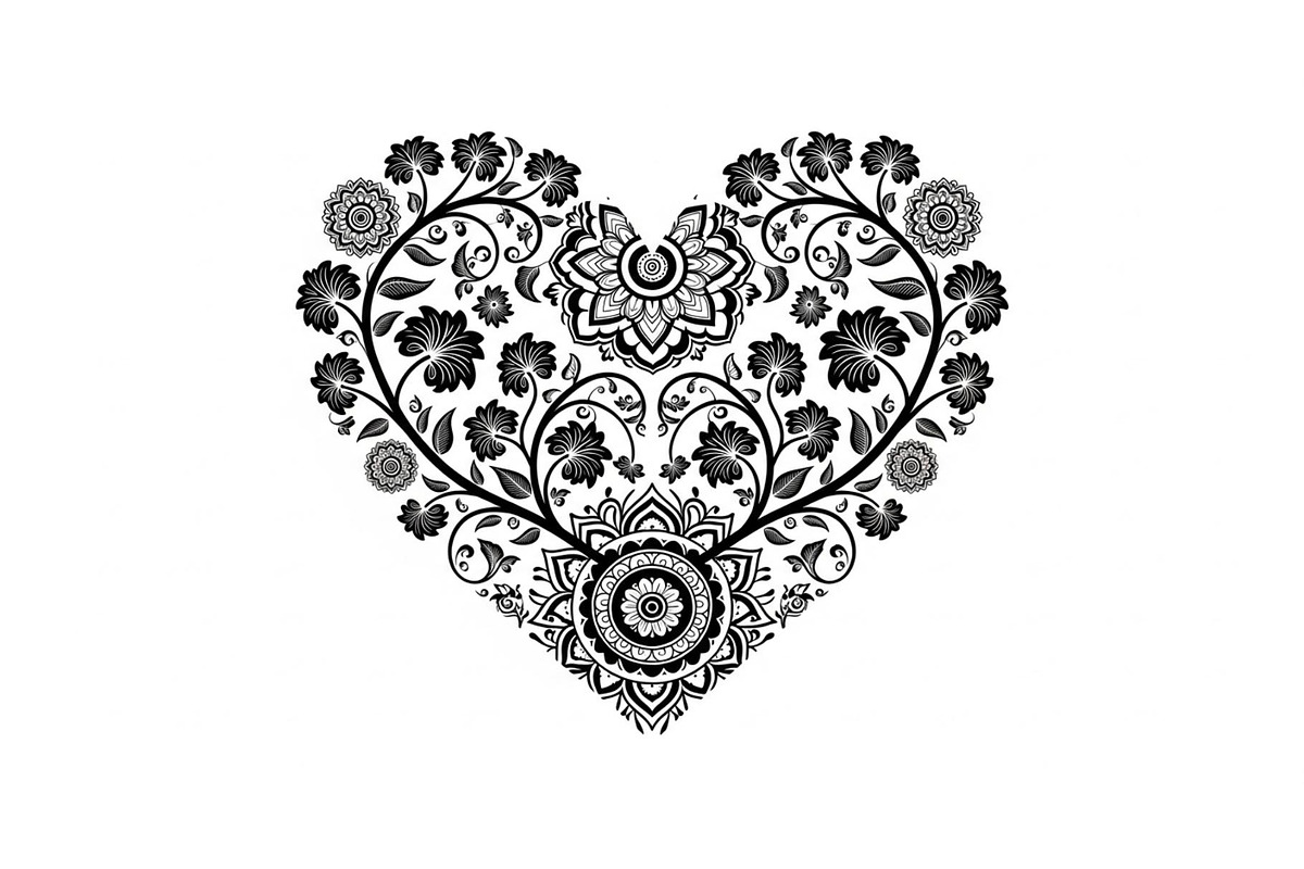 Ornamental Heart Silhouette Bundle, an Illustration by jahid234 (Photo 7 of 31)
