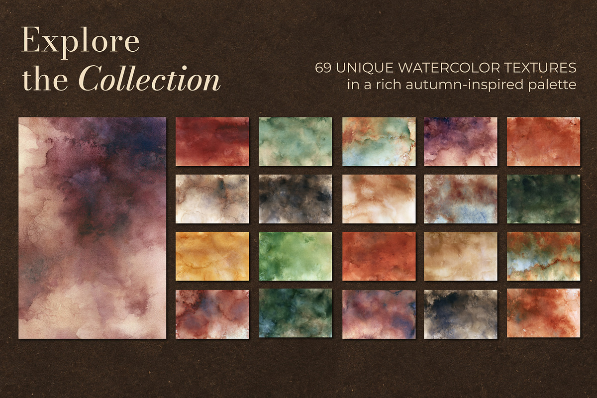69 Autumn Watercolor Textures, a Texture Graphic by Le.nart (Photo 4 of 7)