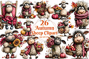 Quirky Autumn Sheep Clipart, a Seasonal Illustration by OK Design (Thumbnail 1 of 6)