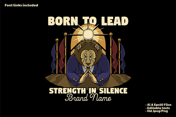 Lion Leader Mascot in Suit at Desk preview 4