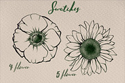 5 Flower Stamps - Procreate Brushes, a Brush Add-On by Kseniya Kaftaylova (Thumbnail 3 of 6)