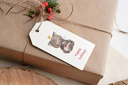 CAT CHRISTMAS. Watercolor clipart, an Animal Illustration by OlliArtDesign (Thumbnail 8 of 8)