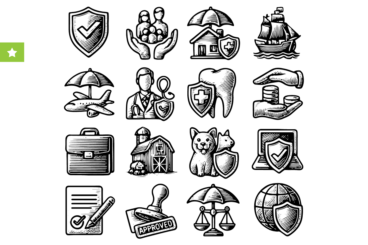 Insurance Set:Protection & Coverage, an Object Graphic by RT Studio (Photo 2 of 2)