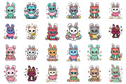 100 Kawaii Easter Cat Clipart Bundle, an Object Graphic by XPERTDESIGNER (Thumbnail 2 of 6)