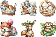 Sleeping Baby Animals, Neutral Baby, an Illustration by Designking (Thumbnail 3 of 4)