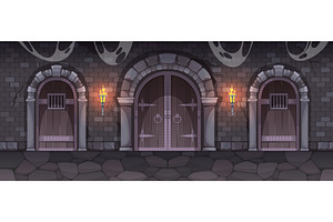 Medieval castle corridor. Ancient, an Object Illustration by YummyBuum