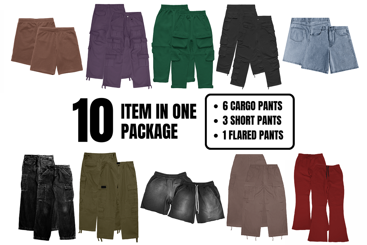 Realistic Pants Mockup Streetwear, a Bottom Mockup by NYCTHOPILIA STUDIO (Photo 2 of 9)