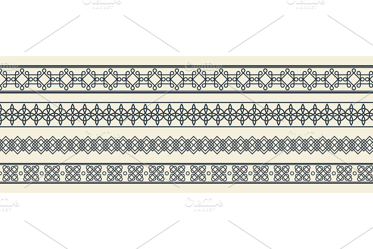 Celtic irish knot border patterns, an Illustration by art PVP - market