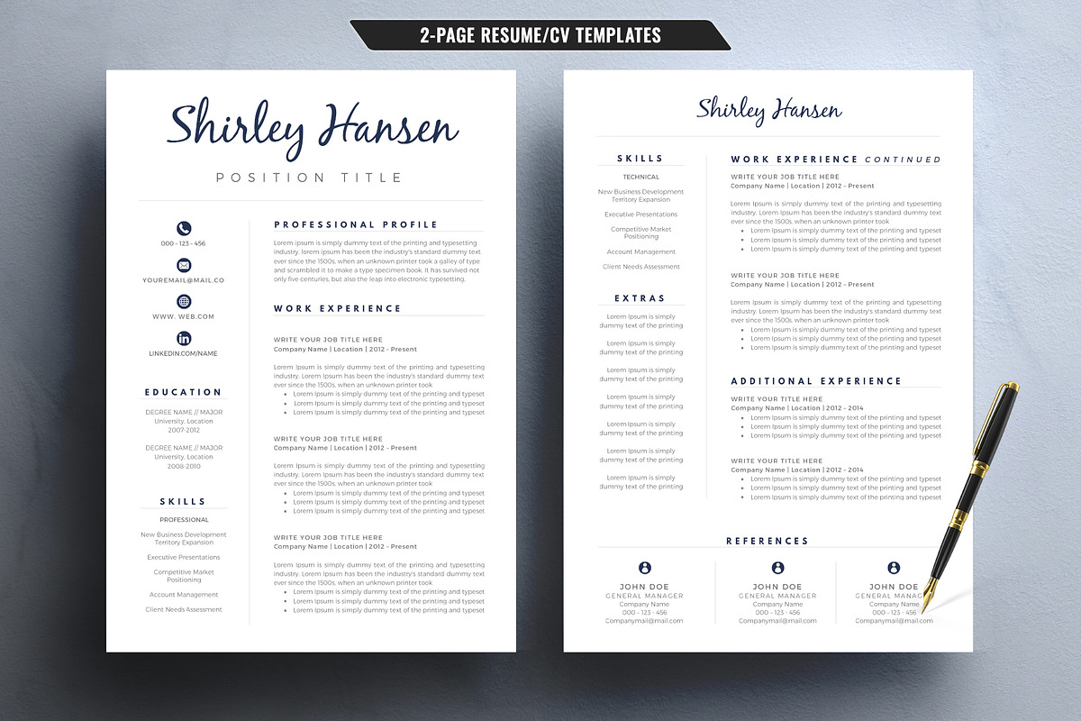 Resume/CV Template for Word, a Resume Template by TemplateCrafts (Photo 2 of 3)