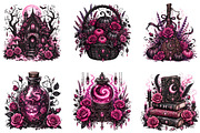 Pink Dark Halloween Cottagecore PNG, a Seasonal Illustration by Designworld (Thumbnail 3 of 6)