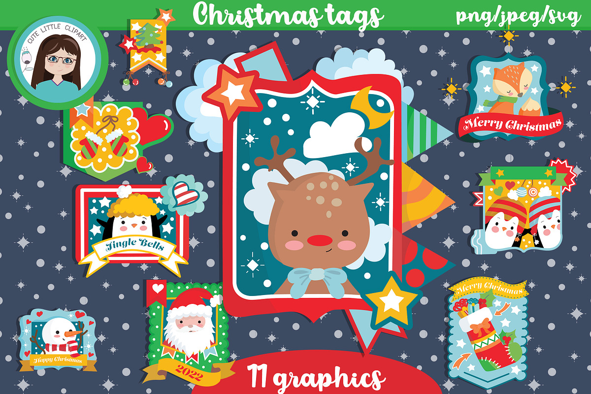 Christmas tags, an Illustration by Cute Little Workshop (Photo 3 of 3)