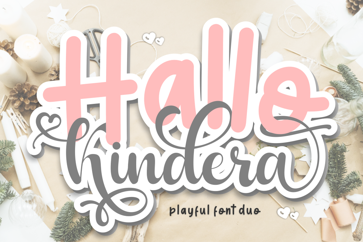 Hallo Kindera, a Script Font by Joko Setiono (Photo 1 of 12)