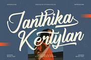 Janthika Kertylan Modern Brush Font, a Script Font by stylishtype.co (Thumbnail 1 of 20)