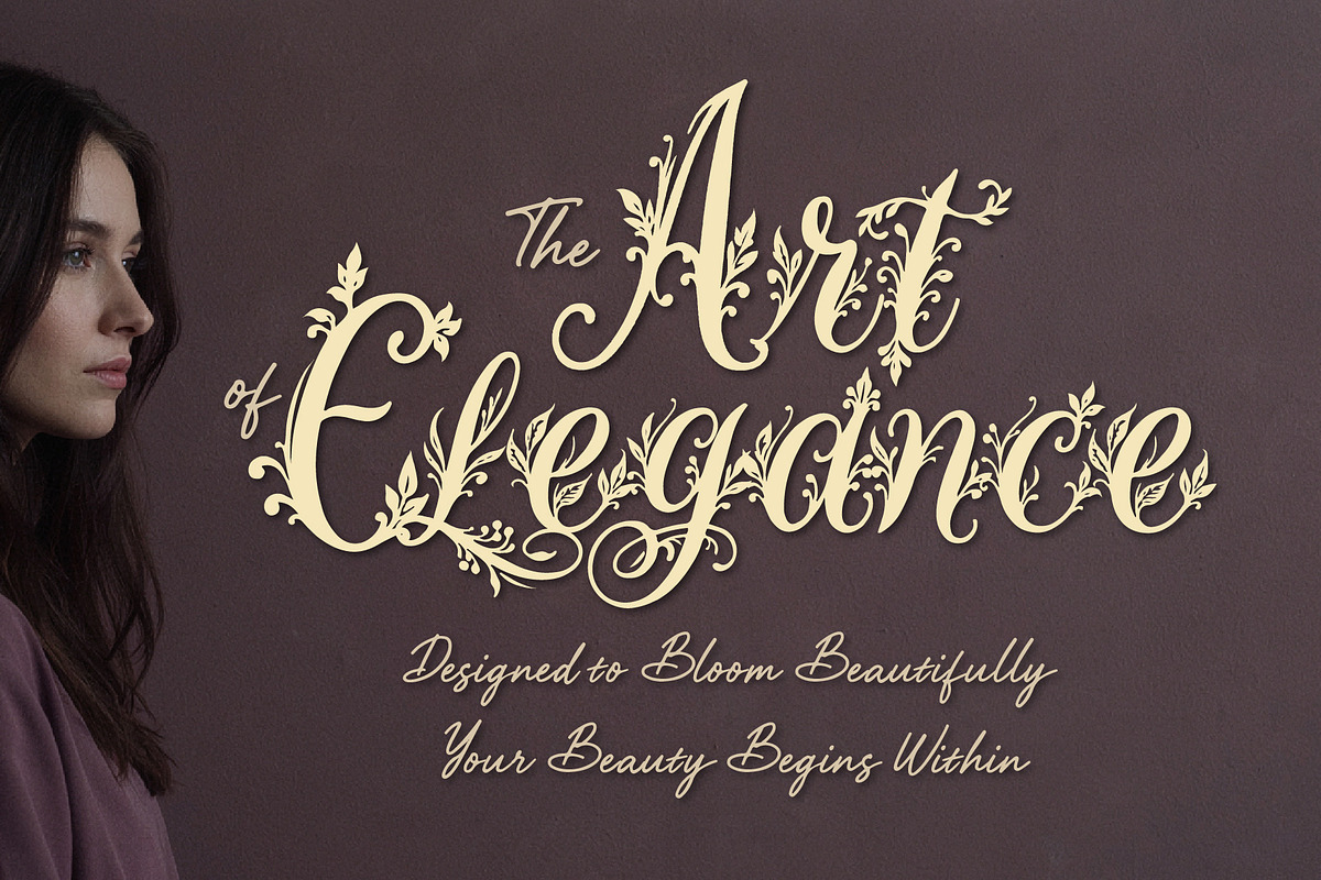 WynsteraQalis Decorative Floral font, a Script Font by HypeWorksCo (Photo 12 of 24)