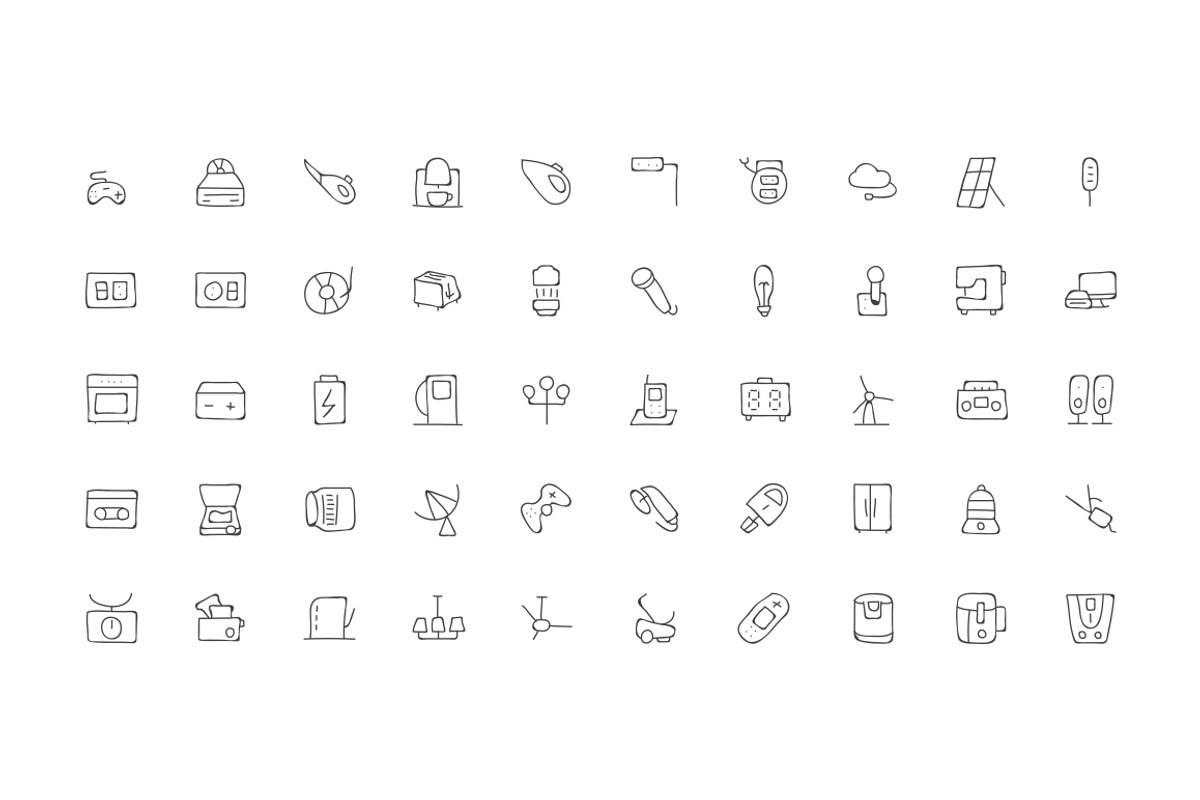 160 Electronics Hand Drawn Icons, an Outline Icon by Creative Stall (Photo 4 of 4)
