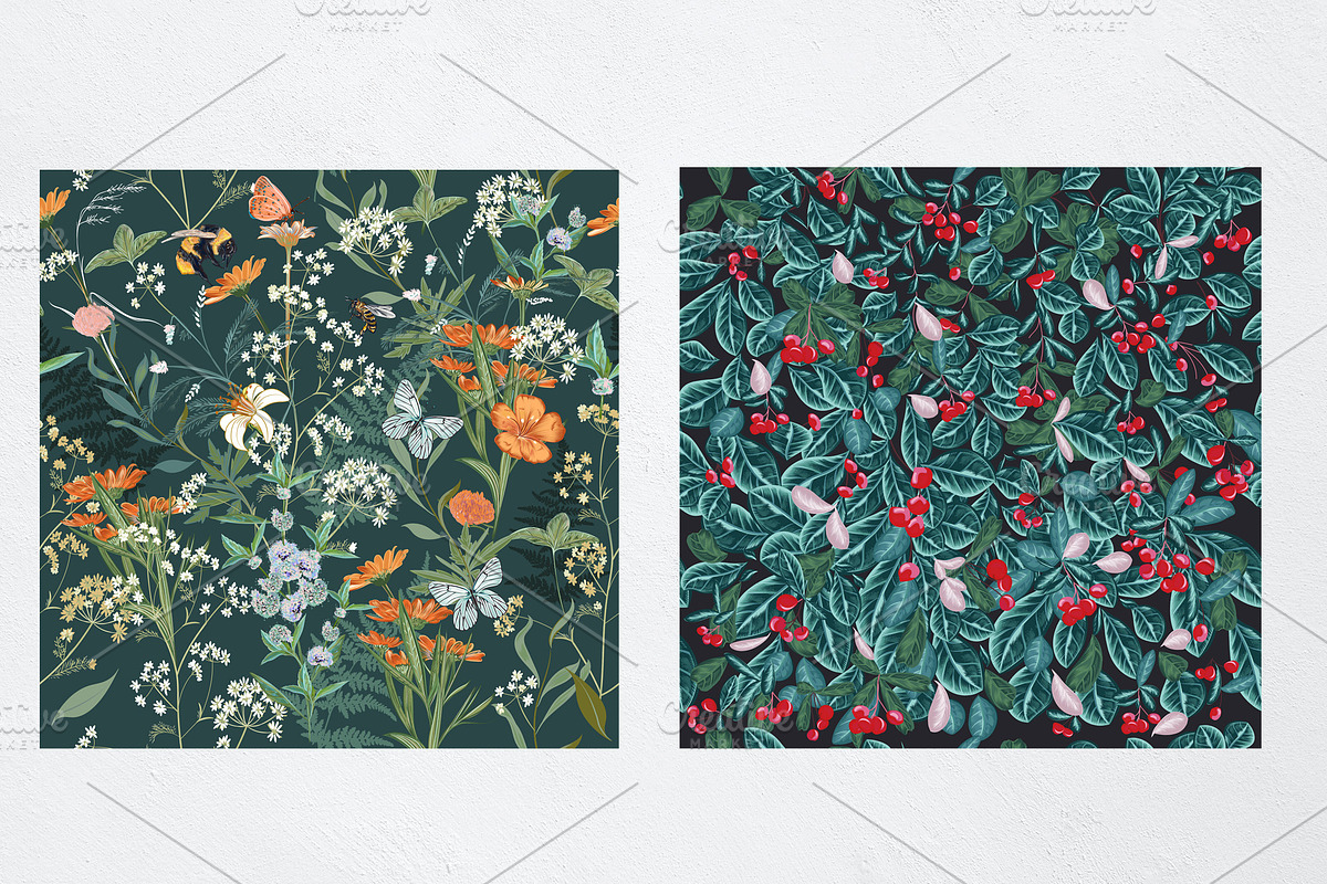 Floral delight vector patterns set, a Pattern Graphic by FleurArt (Photo 4 of 13)
