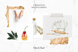 Pastry-Cook Bakery Watercolor Set